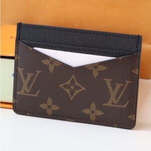 Louis Vuitton Black and Brown Monogram Card Holder